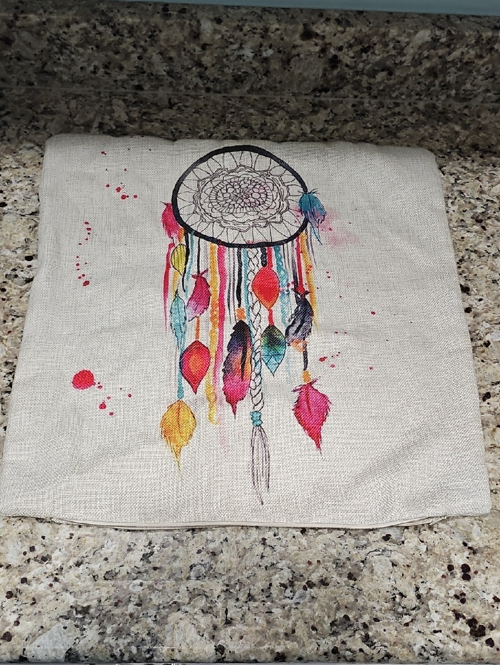Colorful Dreamcatcher Linen Pillow Cover Brand New 16x16 Brand New Without Tags